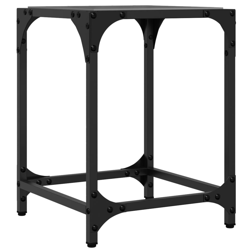 Sofaborde med glasplade 2 stk Sort 30x30x40 cm Stål