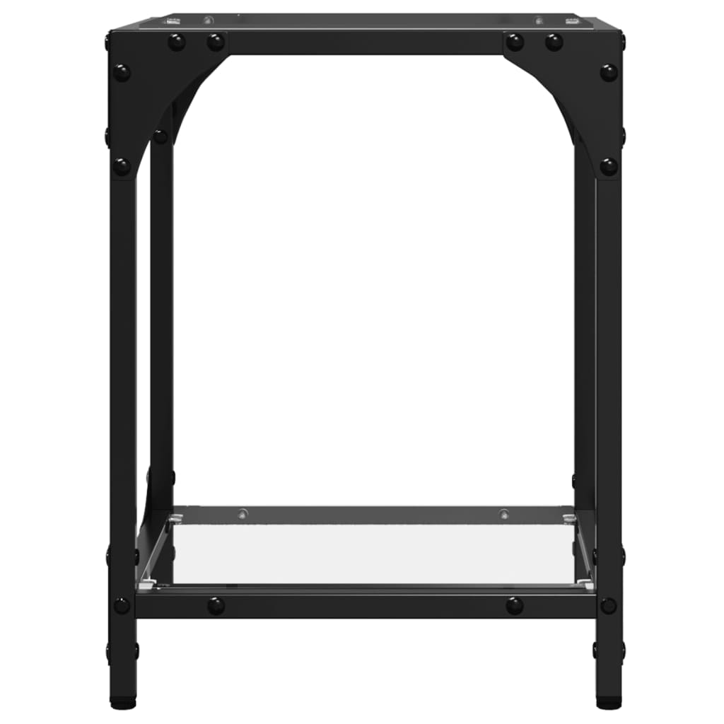 Sofaborde med glasplade 2 stk Transparent 30x30x40 cm stål