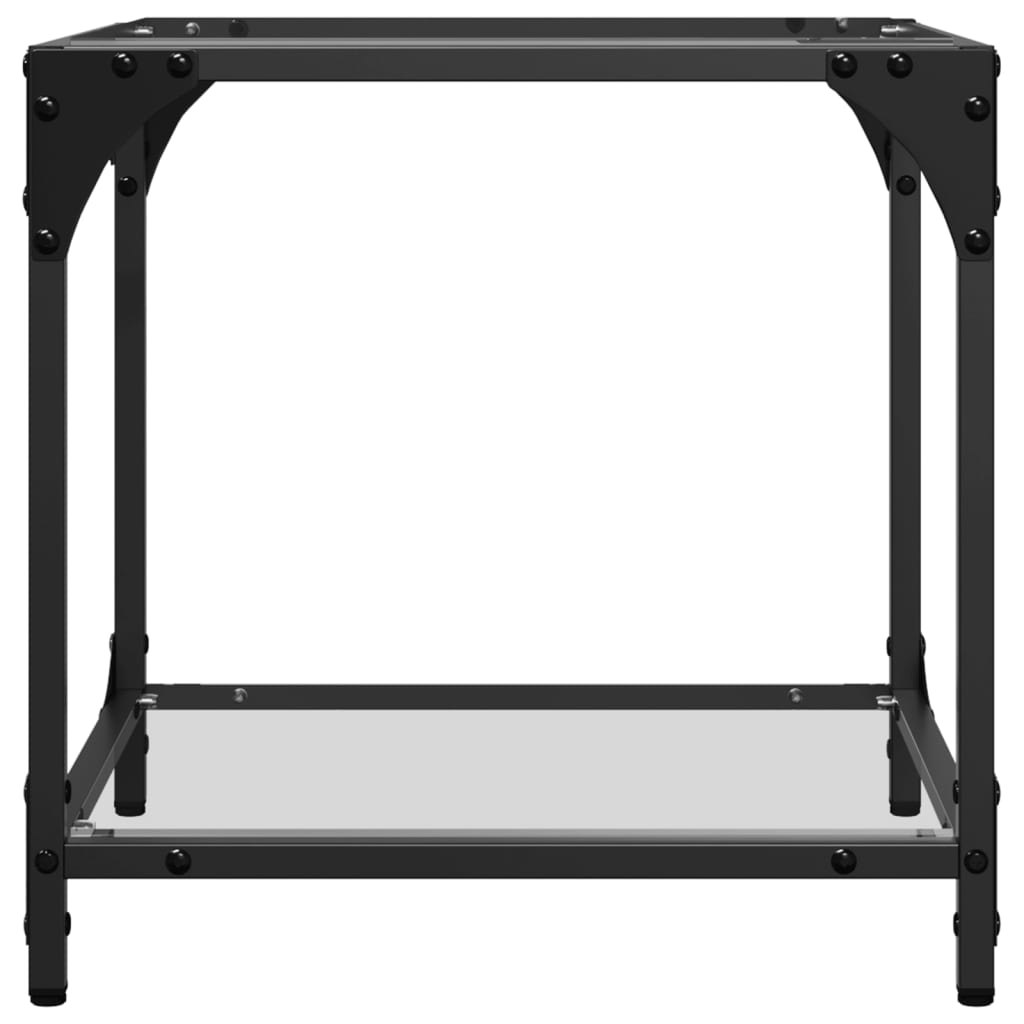 Sofaborde med glasplade 2 stk Transparent 40x40x40 cm stål