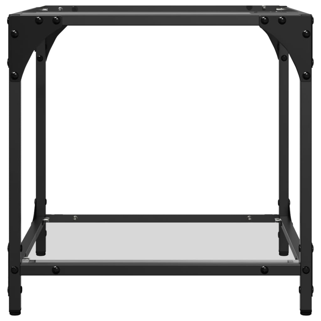 Sofaborde med glasplade 2 stk Transparent 40x40x40 cm stål