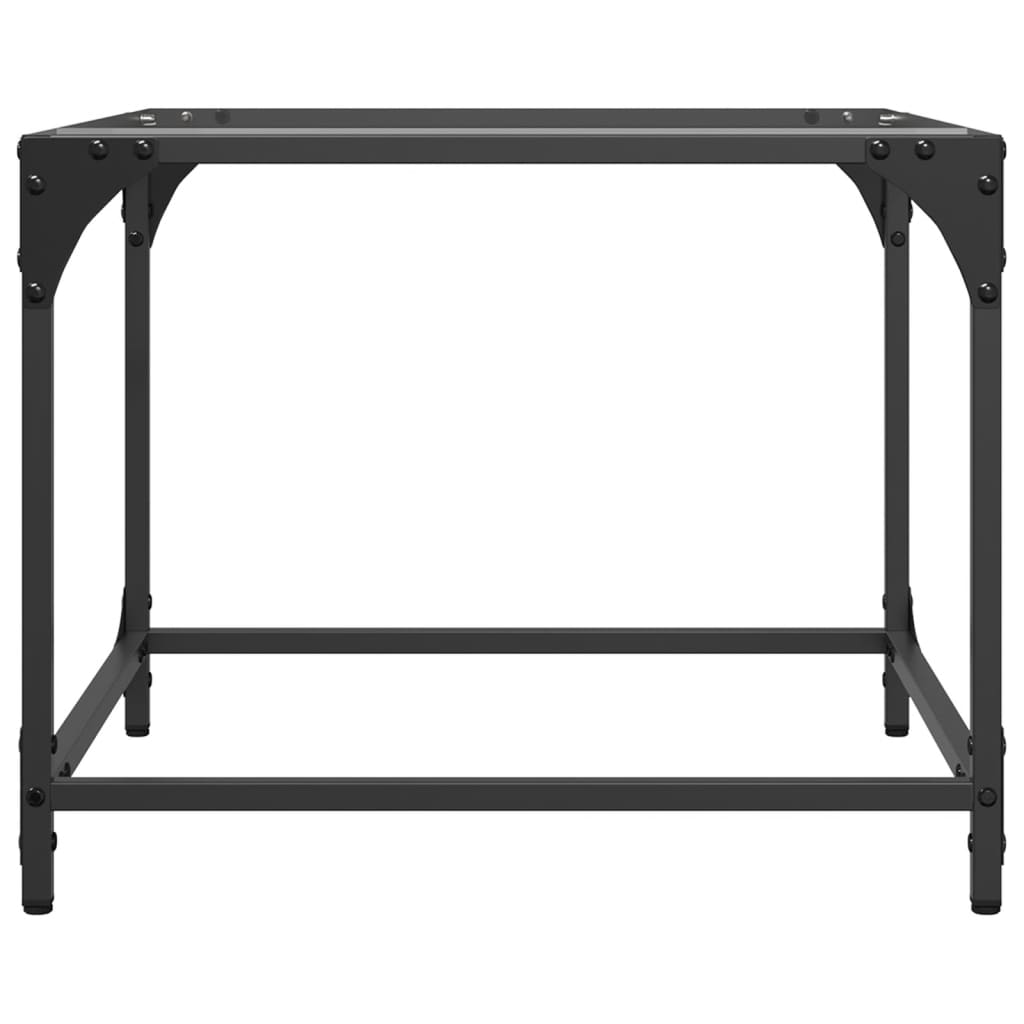Sofabord med glasplade Gennemsigtig 50x50x40 cm Stål