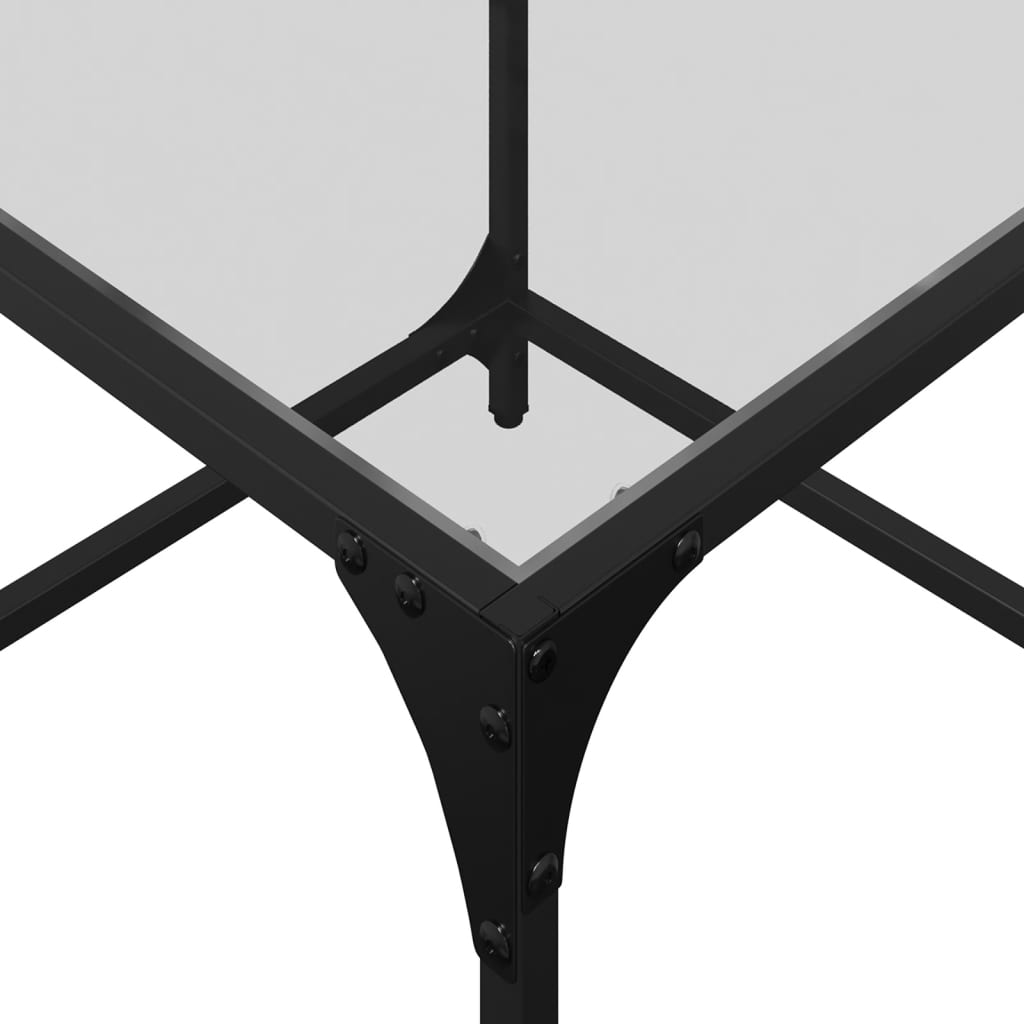 Sofaborde med glasplade 2 stk Transparent 50x50x40 cm stål