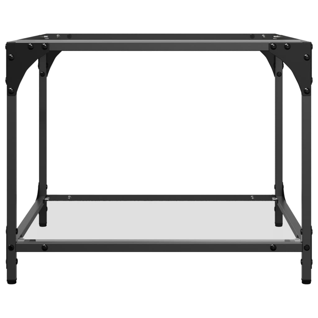 Sofaborde med glasplade 2 stk Transparent 50x50x40 cm stål