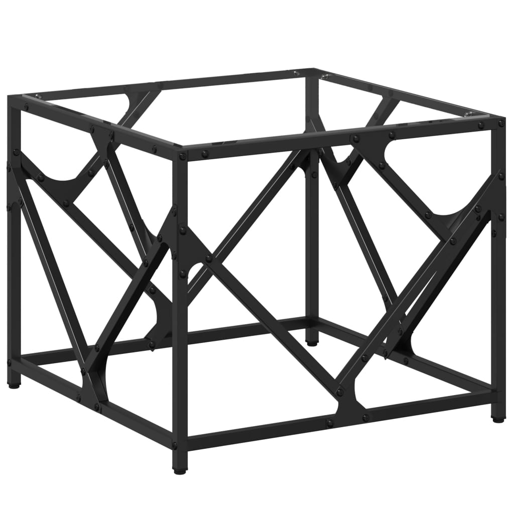 Sofabord med glasplade Gennemsigtig 50x50x41 cm Stål