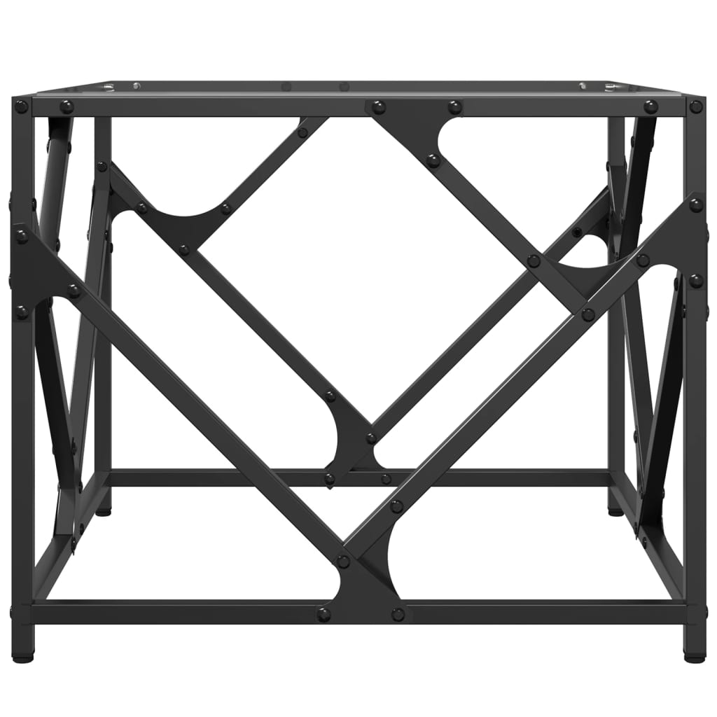 Sofabord med glasplade Gennemsigtig 50x50x41 cm Stål