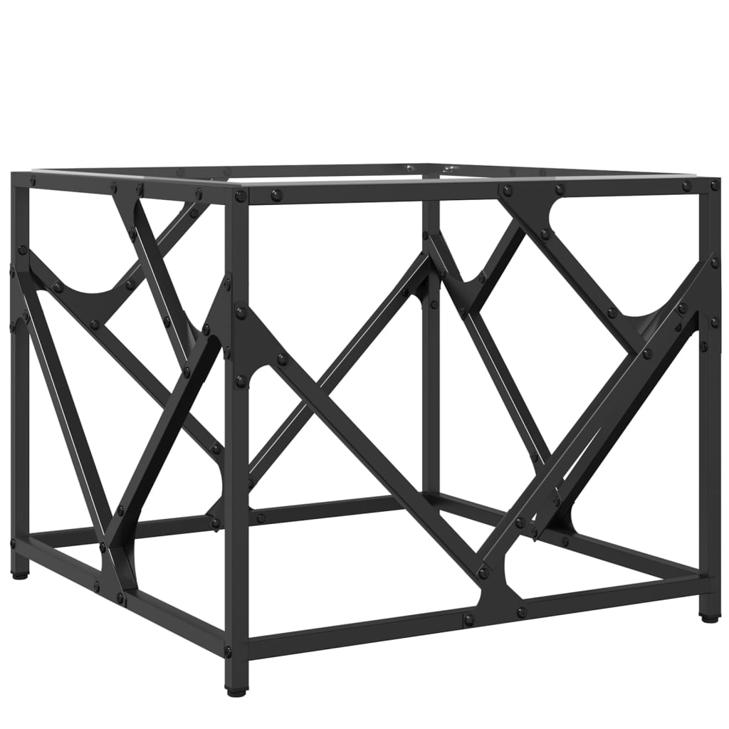 Sofabord med glasplade Gennemsigtig 50x50x41 cm Stål