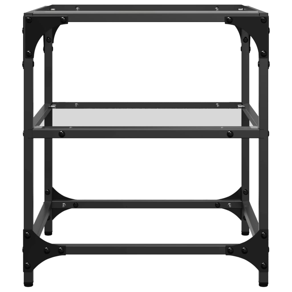 Sofaborde med glasplader 2 stk Transparent 40x40x45cm stål