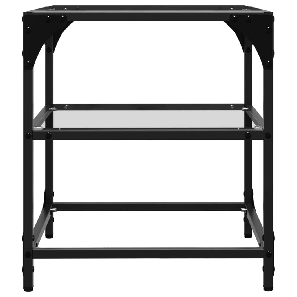 Sofaborde med glasplader 2 stk Transparent 40x40x45cm stål
