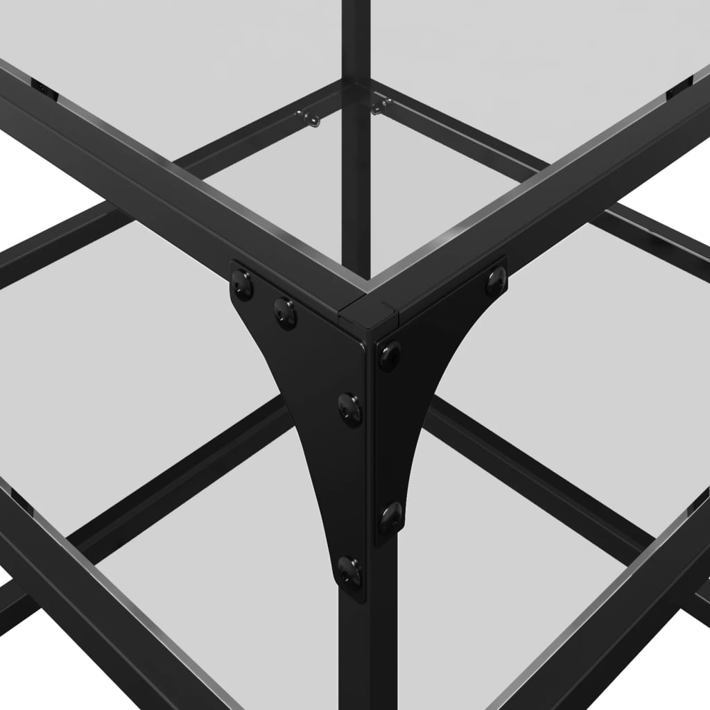 Sofaborde med glasplader 2 stk Transparent 40x40x45cm stål