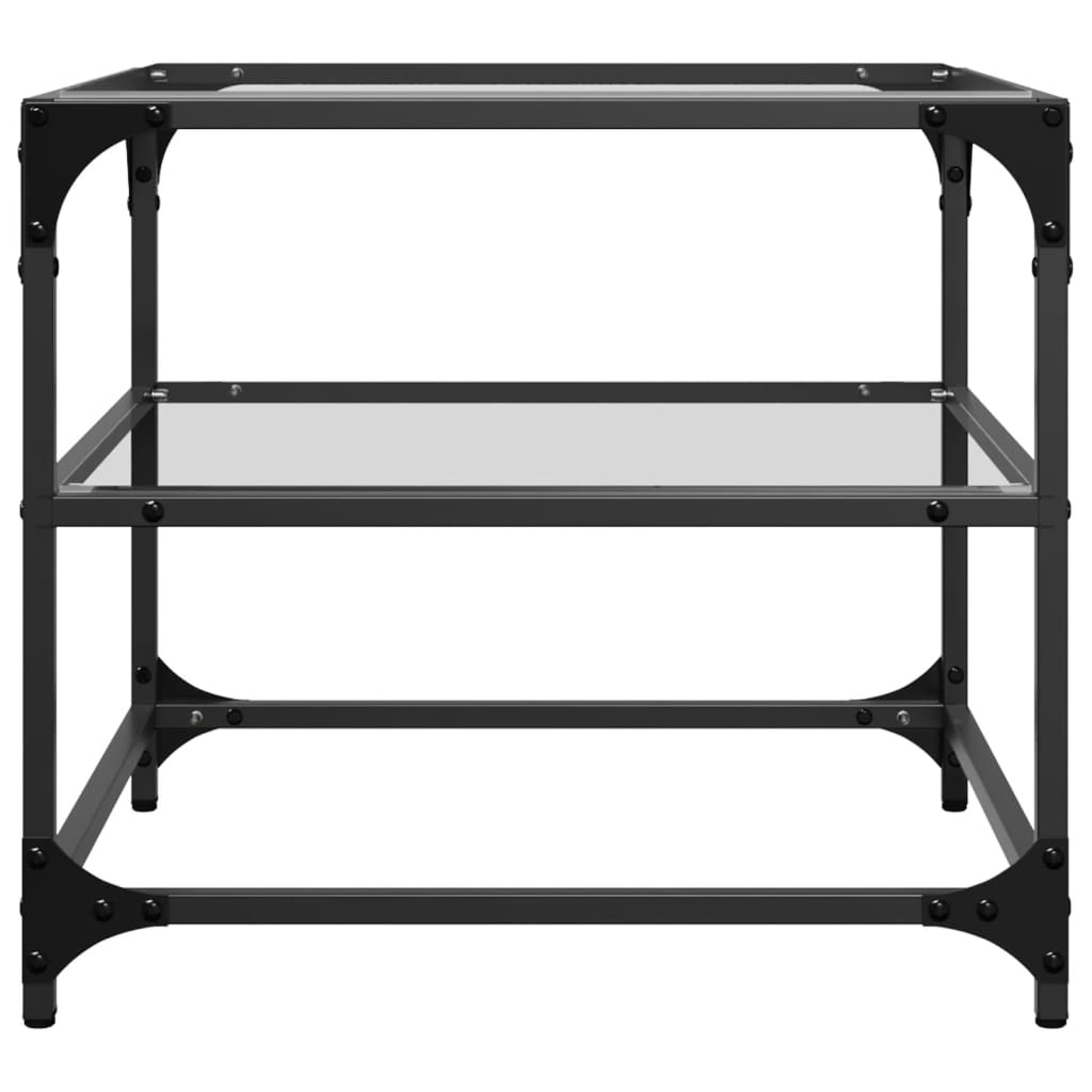 Sofaborde med glasplader 2 stk Transparent 50x50x45cm stål
