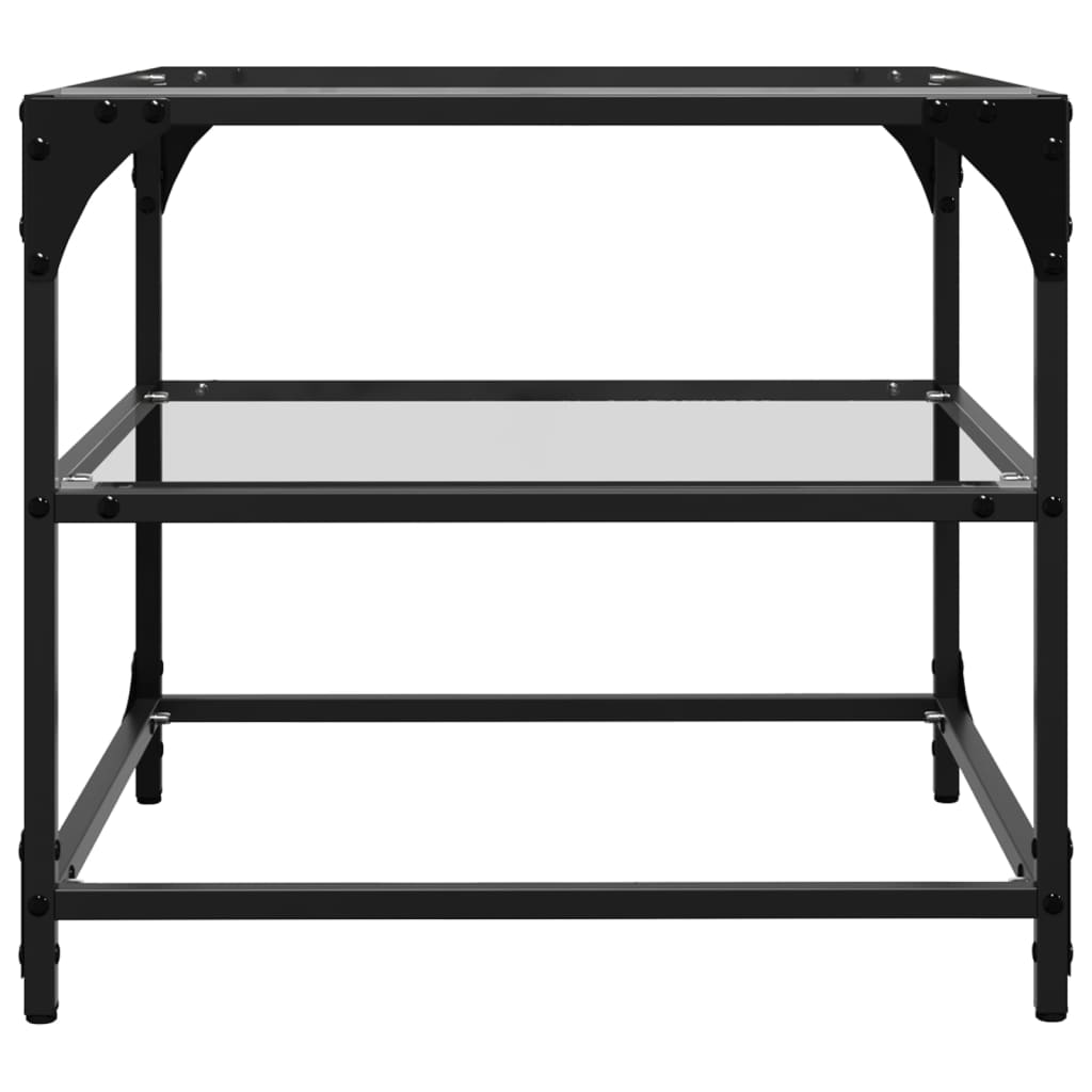 Sofaborde med glasplader 2 stk Transparent 50x50x45cm stål