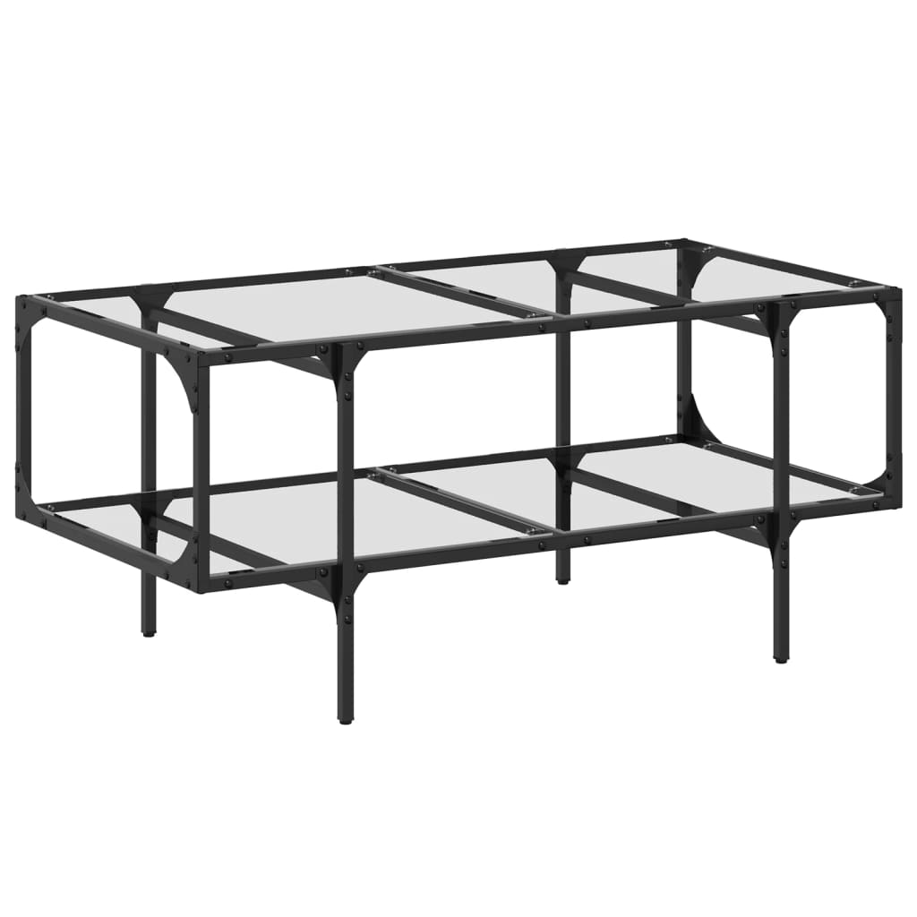 Sofabord med glasplade Gennemsigtig 98,5x50x45 cm Stål