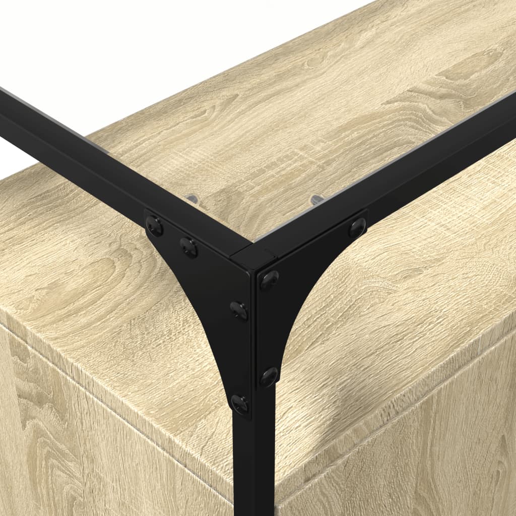 Skænk med glasplade Sonoma eg 98x35x81 cm træmateriale