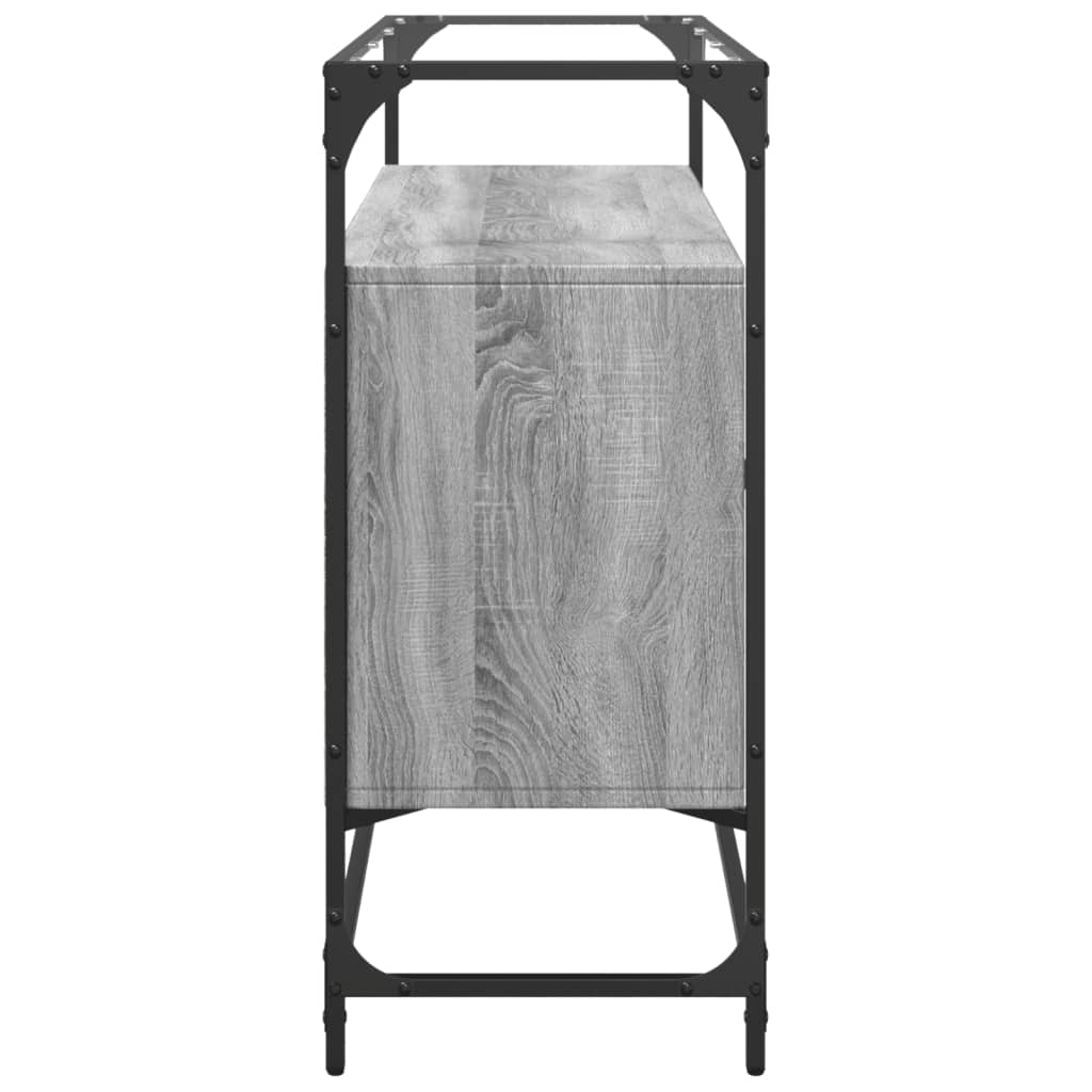 Skænk med glasplade Grå Sonoma 98x35x81 cm træmateriale