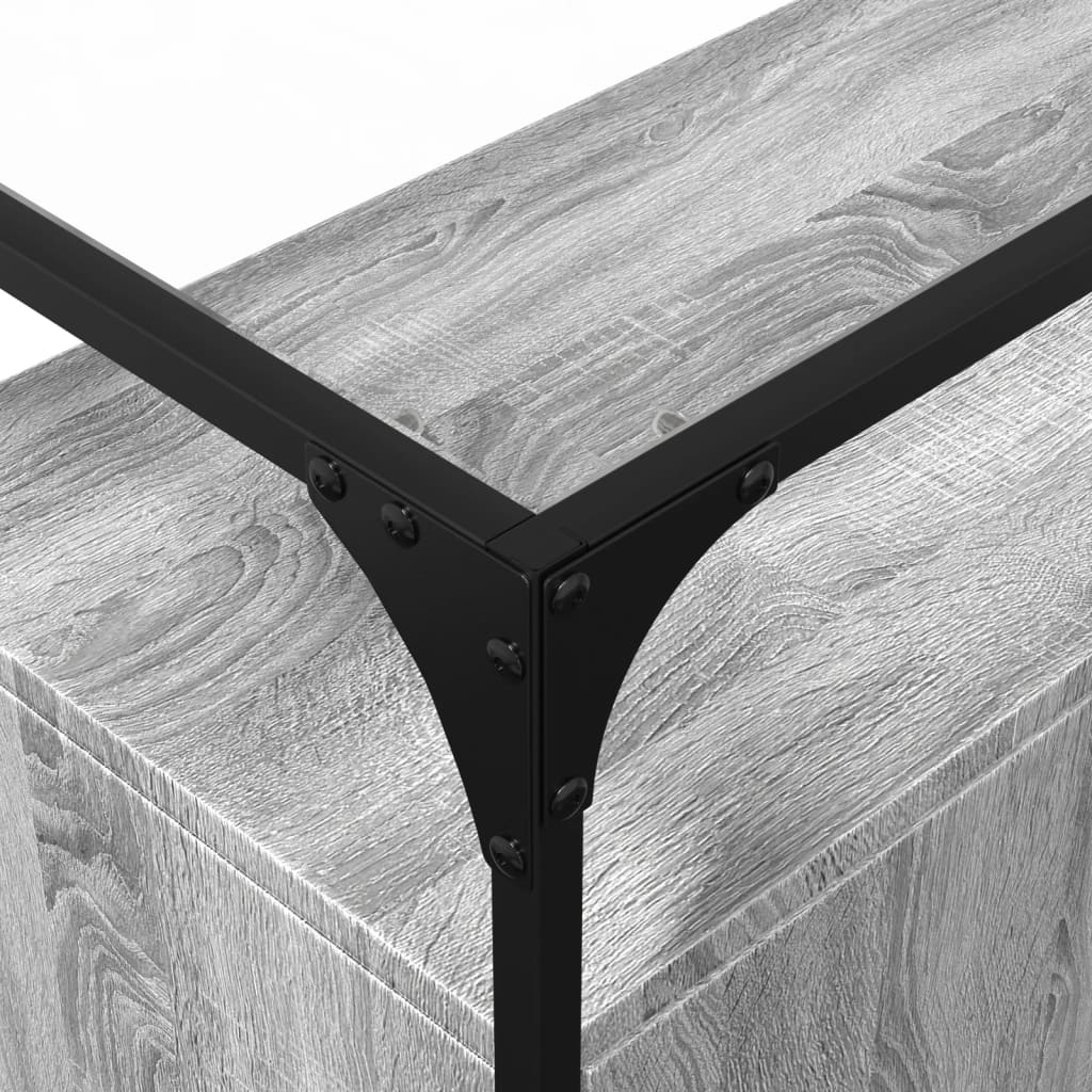 Skænk med glasplade Grå Sonoma 98x35x81 cm træmateriale