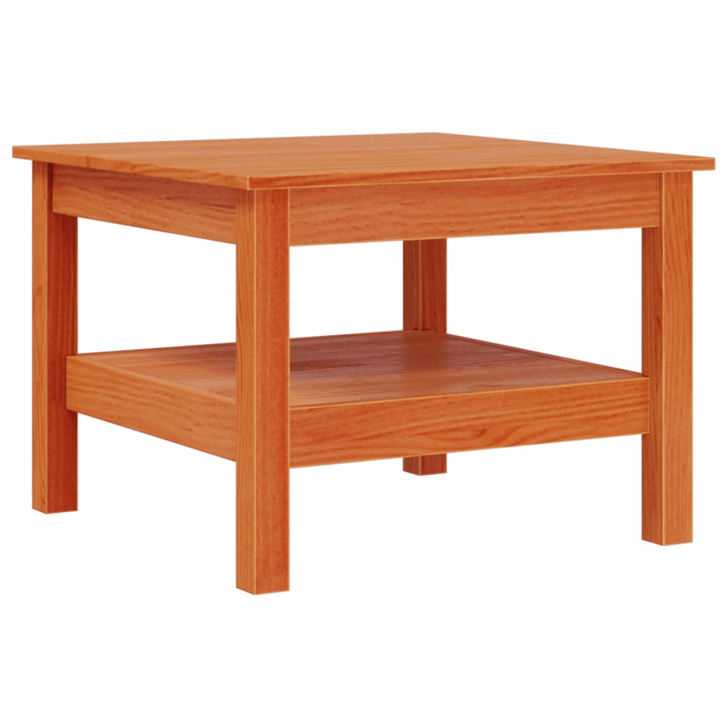 Sofabord voksbrun 55x55x40 cm massivt fyrretræ