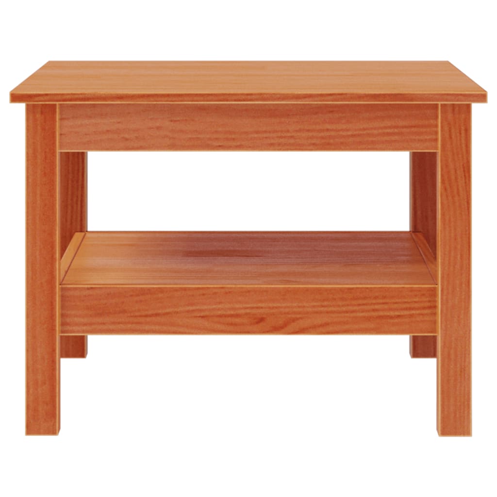 Sofabord voksbrun 55x55x40 cm massivt fyrretræ