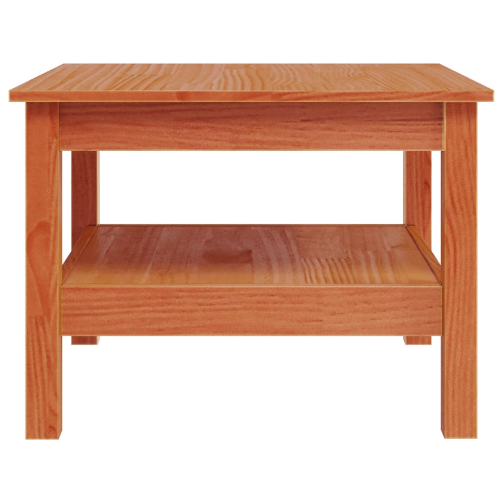 Sofabord voksbrun 55x55x40 cm massivt fyrretræ