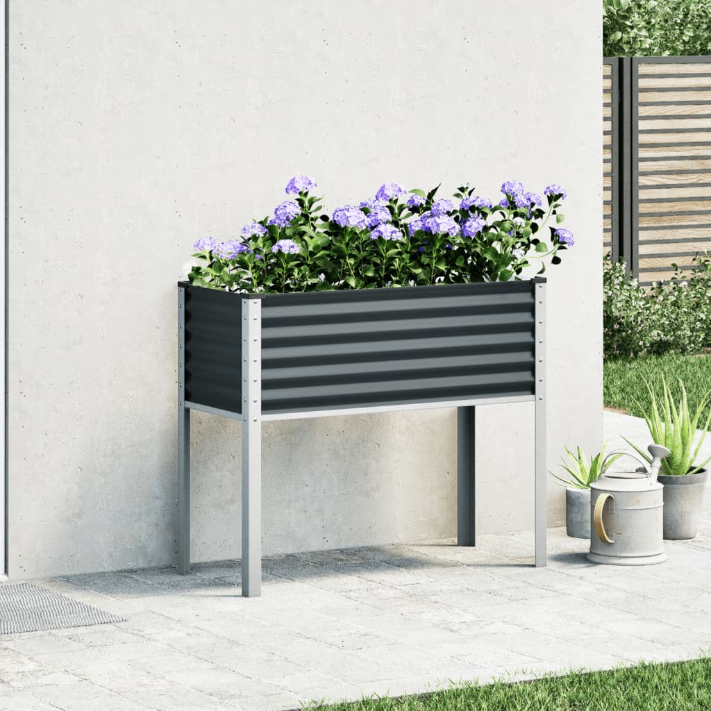 Pflanzkübel Anthrazit 100x45x90 Stahl