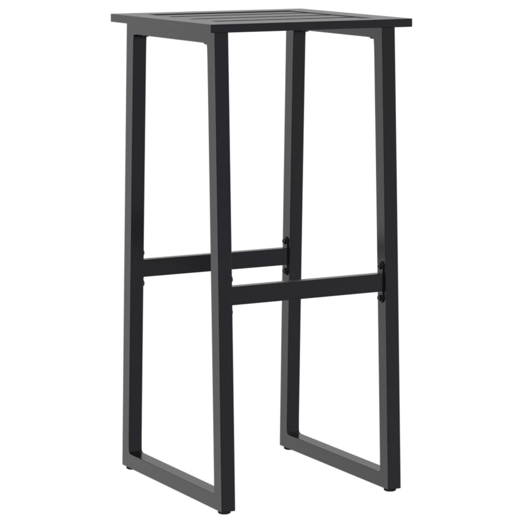 Barstol 4 stk Sort 38x38x80 cm Pulverlakeret stål