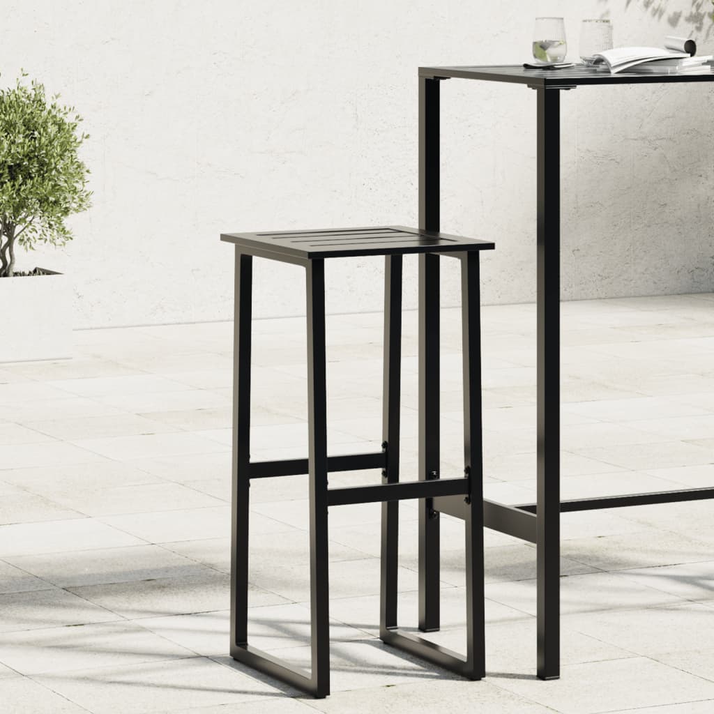 Barstol 4 stk Sort 38x38x80 cm Pulverlakeret stål