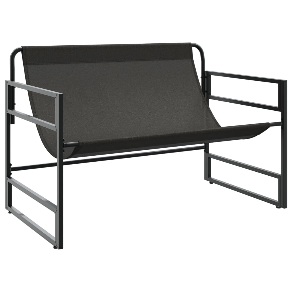 Havebænk med pude antracit 113 cm stål