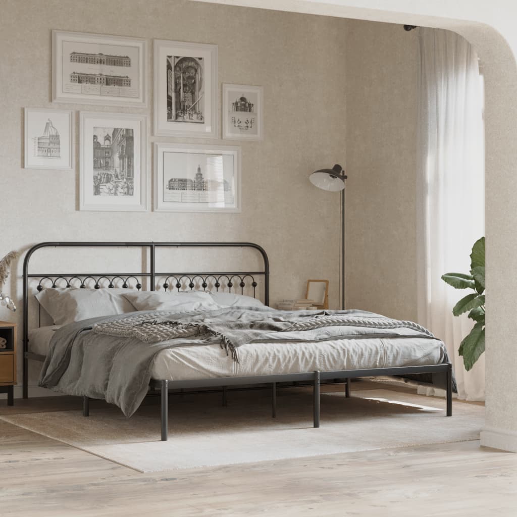 Sengegavl Metal Sort 180 cm