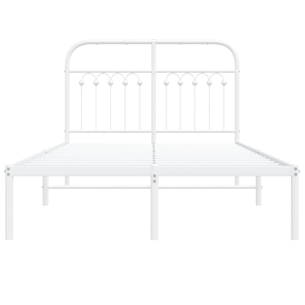 Sengeramme med sengegavl metal hvid 120x190 cm