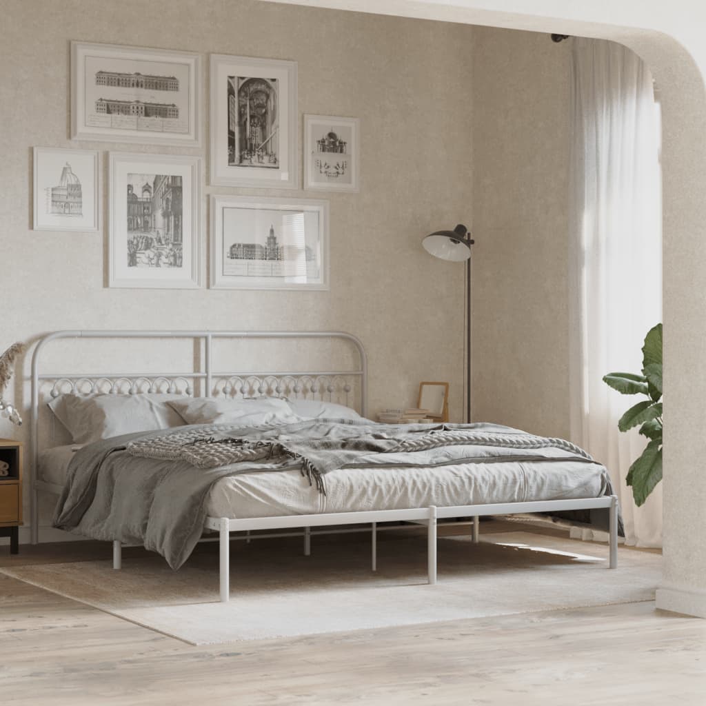 Sengegavl Metal Hvid 180 cm