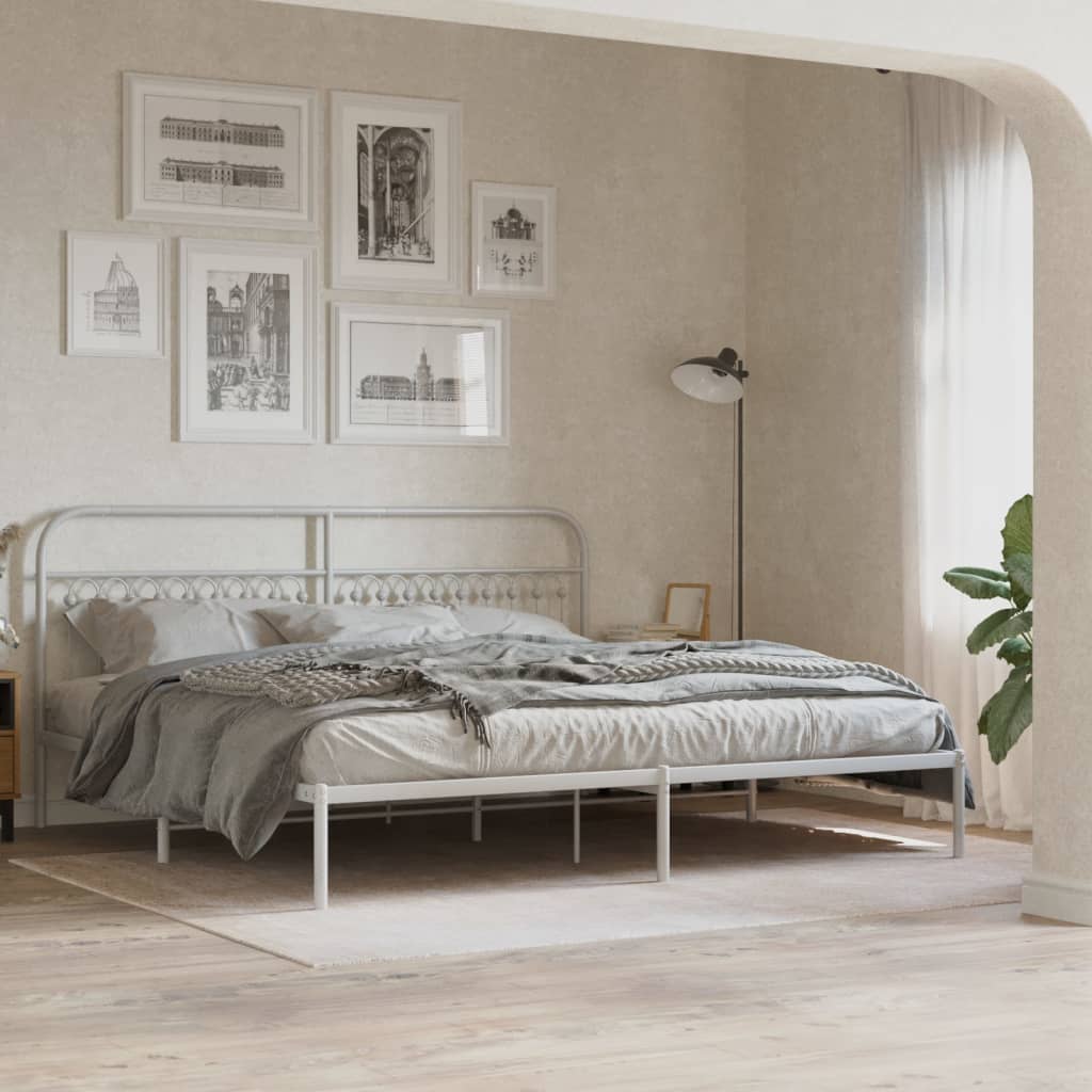Sengegavl Metal Hvid 193 cm
