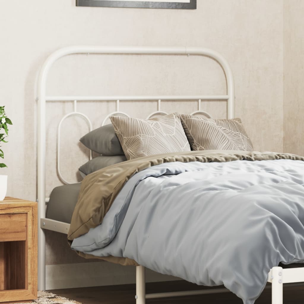 Sengegavl Metal Hvid 80 cm