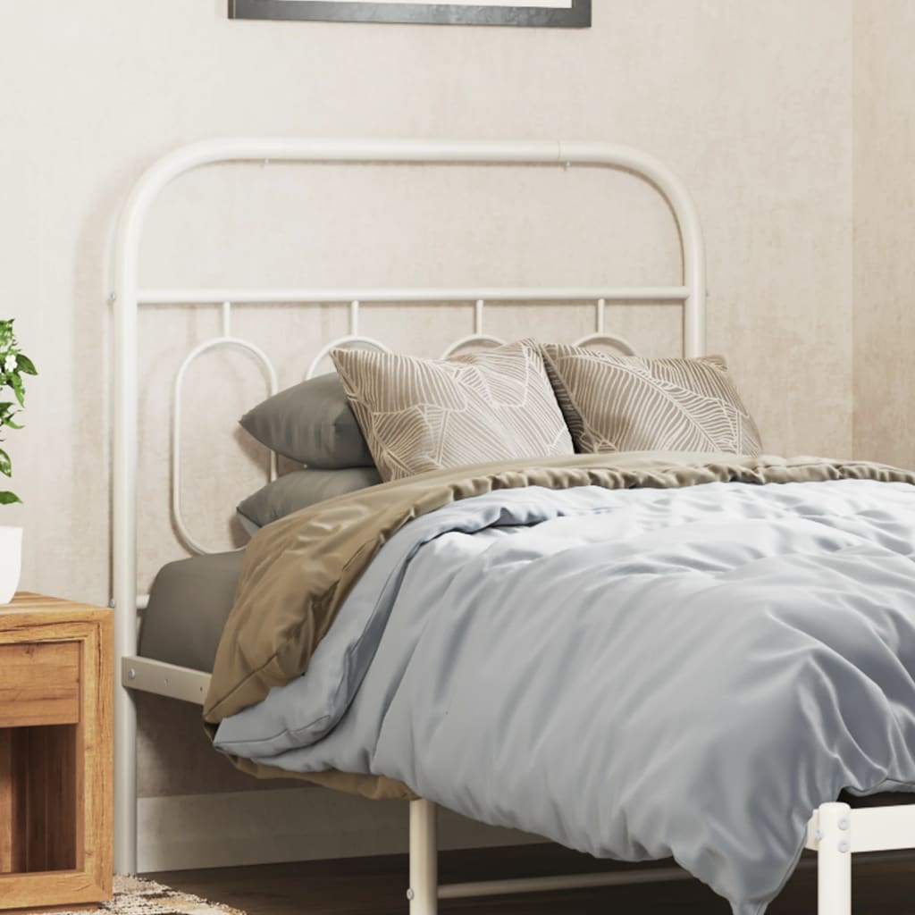 Sengegavl Metal Hvid 90 cm