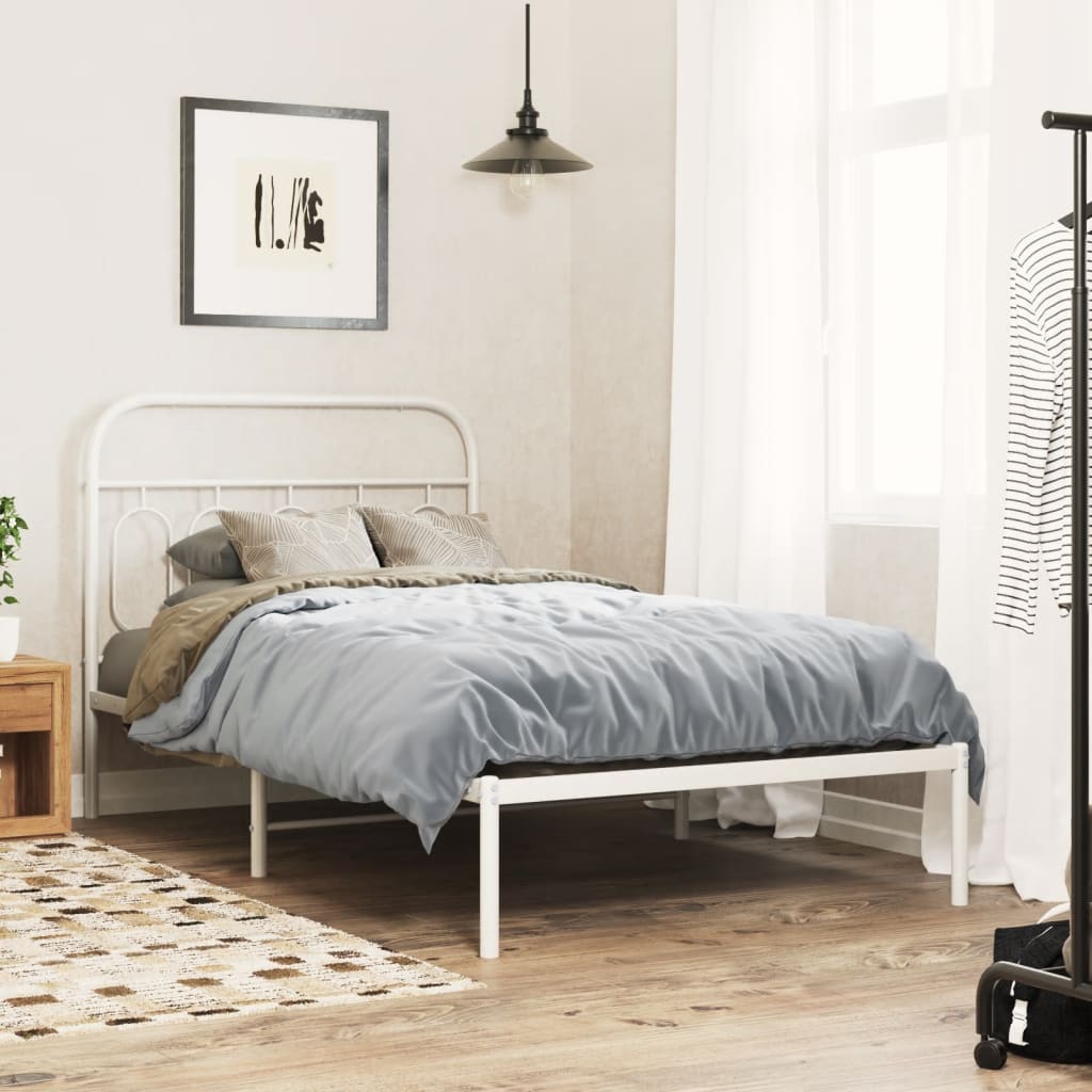 Sengegavl Metal Hvid 107 cm