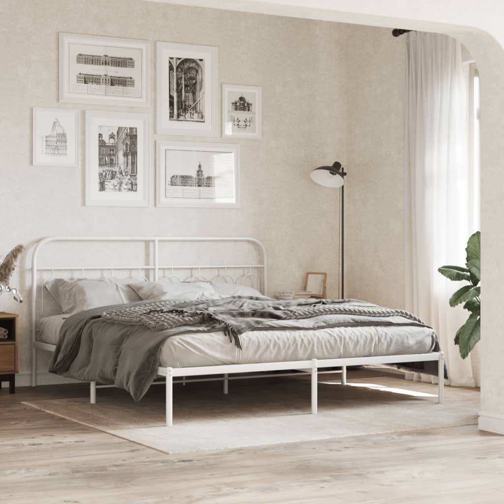 Sengegavl Metal Hvid 160 cm