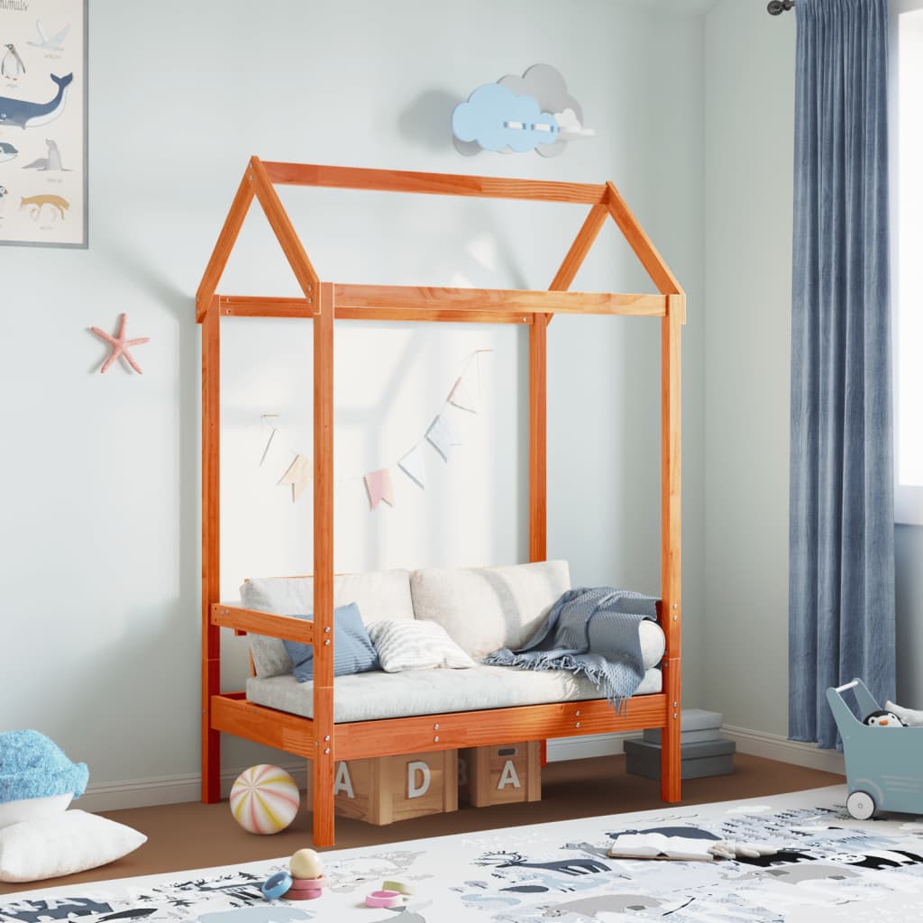 Bænk med tagvoks brun 117,5x70x176,5 cm massivt fyrretræ