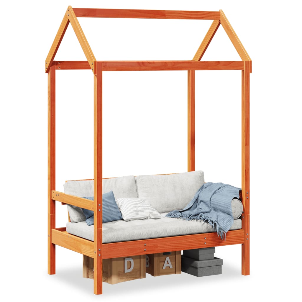 Bænk med tagvoks brun 117,5x70x176,5 cm massivt fyrretræ