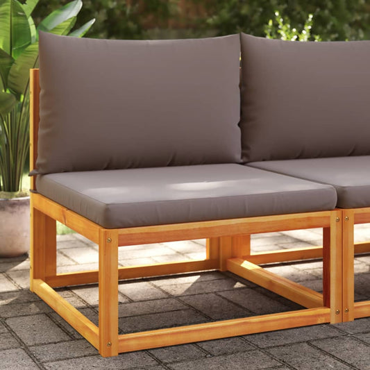 Gartensofa ohne Armlehnen mit Kissen Holz Akazie & Seil
