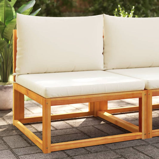 Gartensofa ohne Armlehnen mit Kissen Holz Akazie & Seil