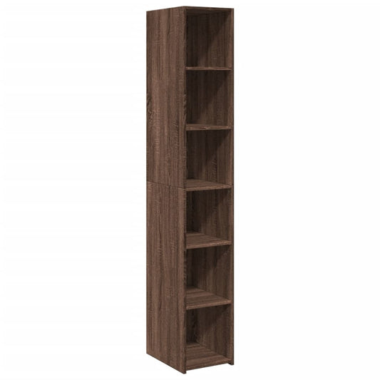 Highboard Braun Eichen-Optik 30x41x185 cm Holzwerkstoff