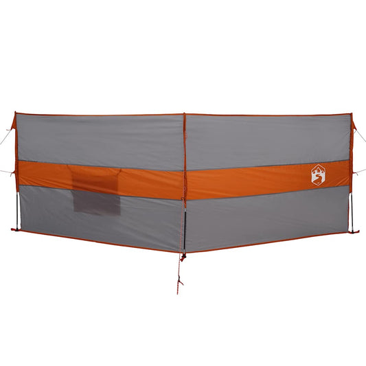 Camping-Windschutz Grau und Orange 344x120 cm Wasserdicht