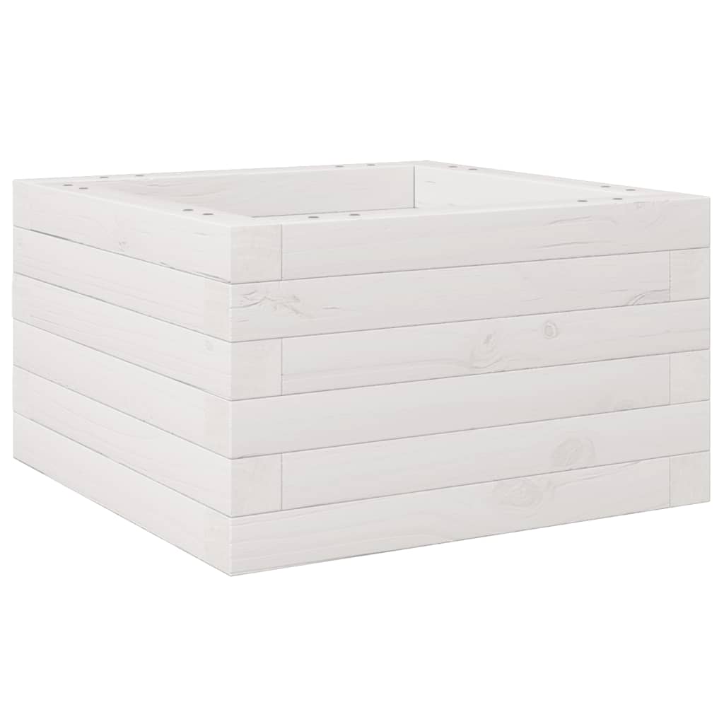 Plantepotte Hvid 40x40x23 cm Massiv Fyrretræ