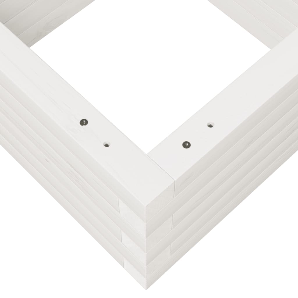Plantepotte Hvid 40x40x23 cm Massiv Fyrretræ