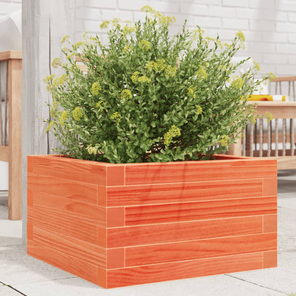 Plantekrukke voks brun 40x40x23 cm massivt fyrretræ