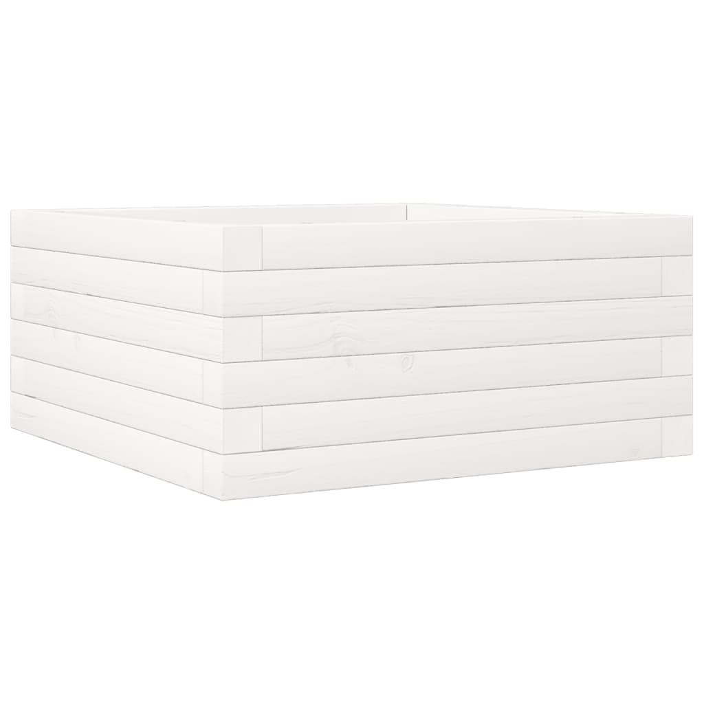 Plantepotte Hvid 50x50x23 cm Massiv fyrretræ
