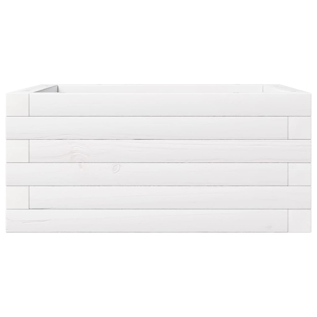 Plantepotte Hvid 50x50x23 cm Massiv fyrretræ