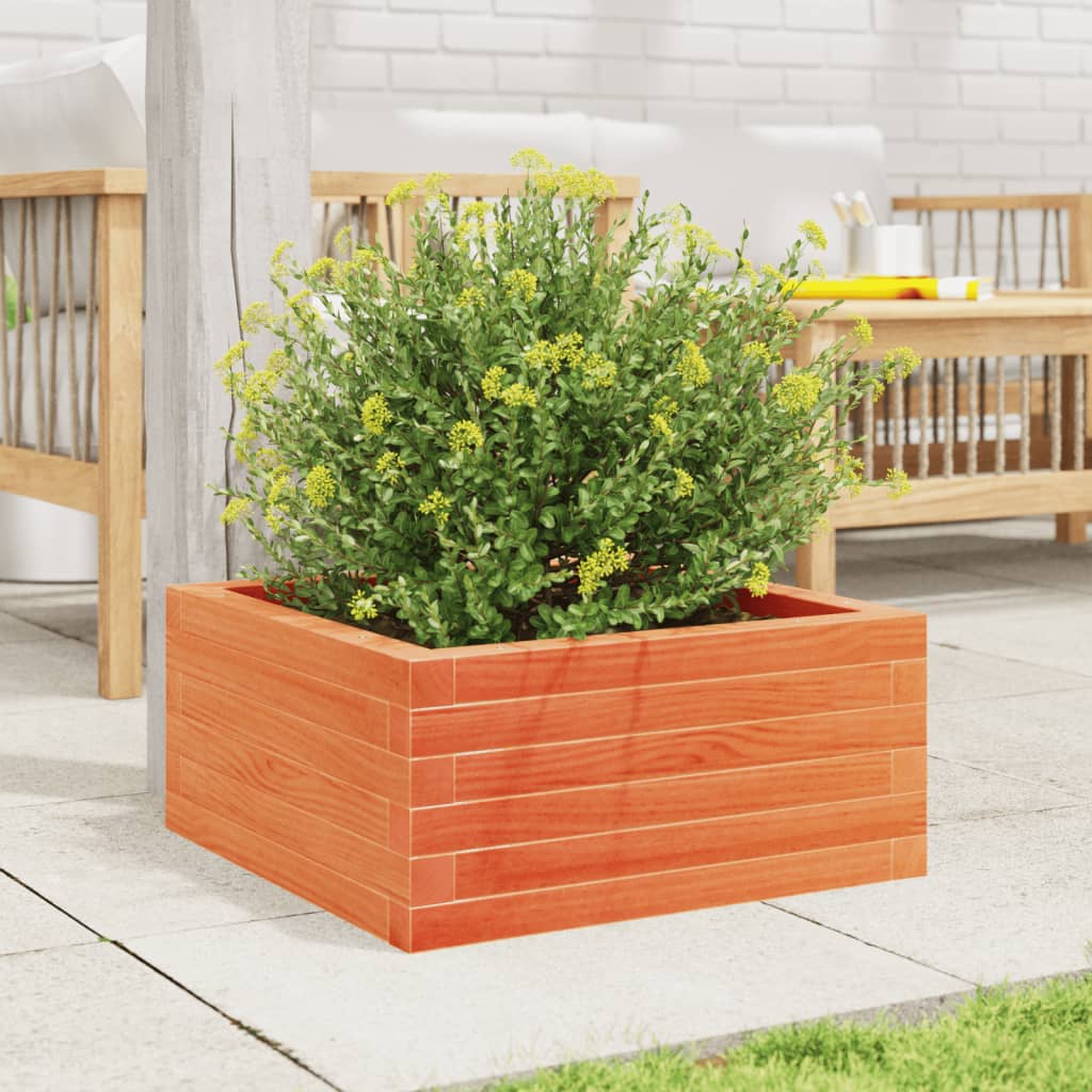Plantekrukke voks brun 50x50x23 cm massivt fyrretræ
