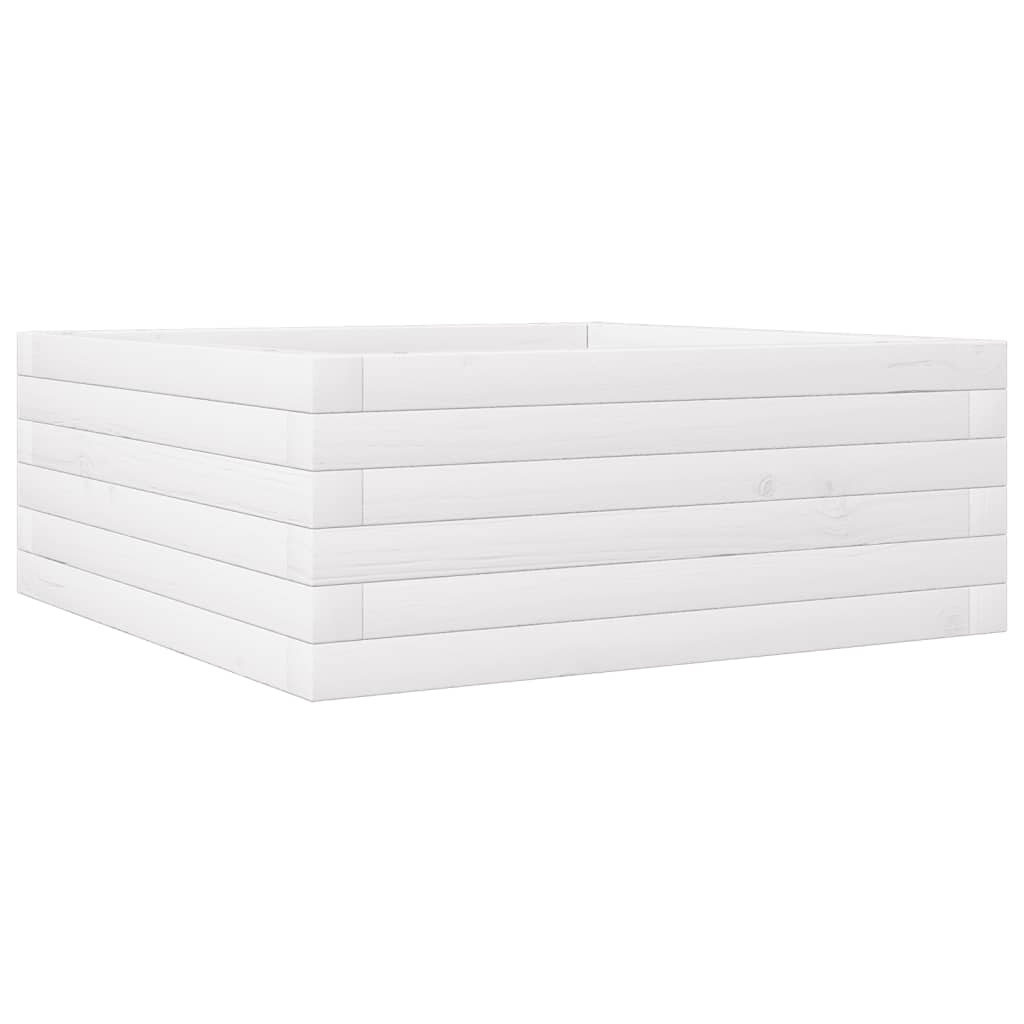 Plantepotte Hvid 60x60x23 cm Massiv Fyrretræ