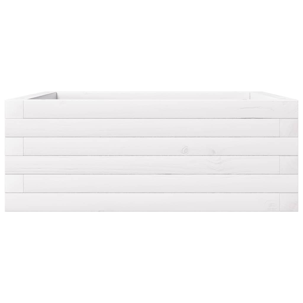 Plantepotte Hvid 60x60x23 cm Massiv Fyrretræ