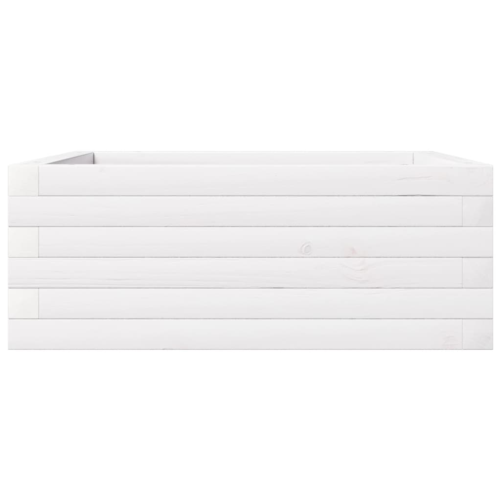 Plantepotte Hvid 60x60x23 cm Massiv Fyrretræ