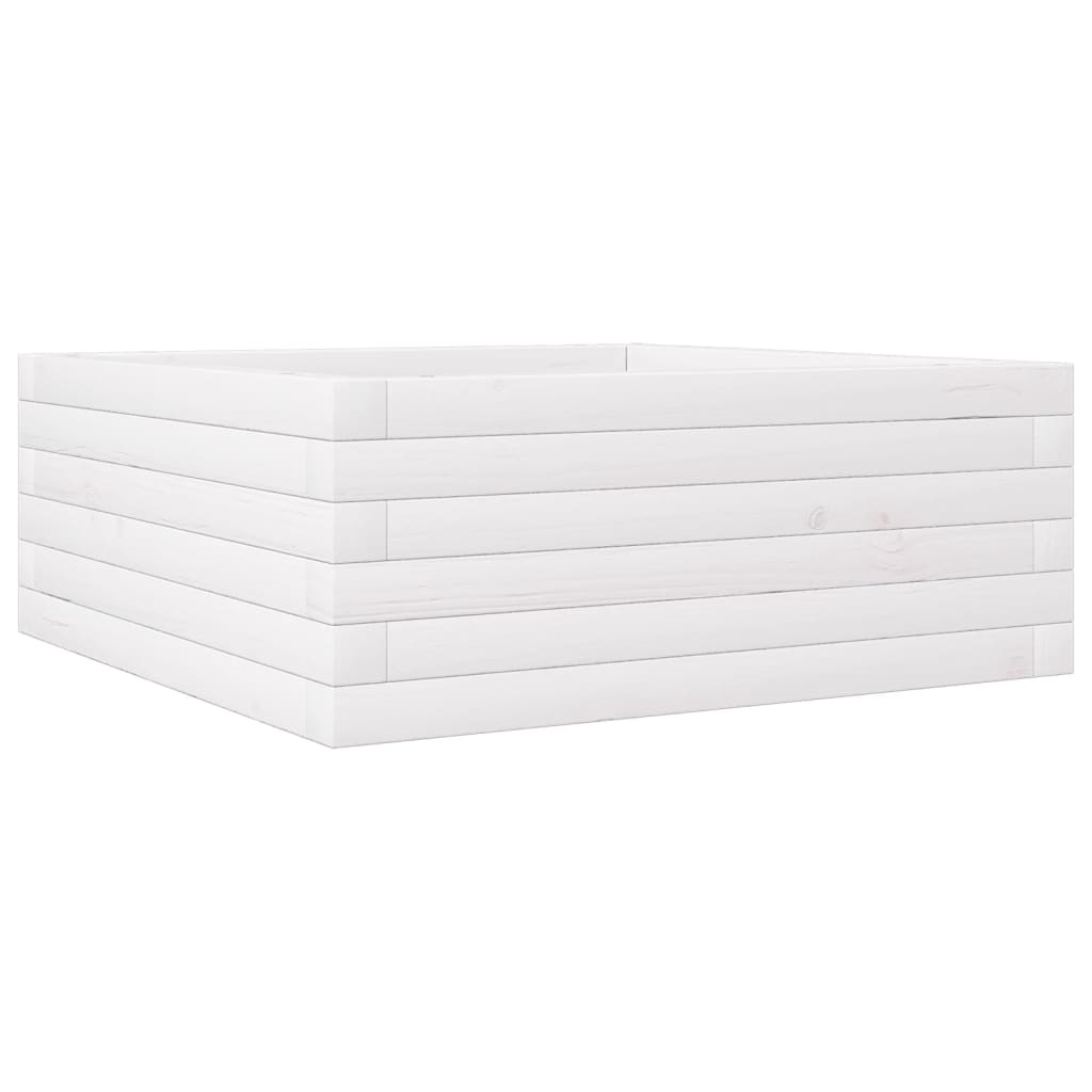 Plantepotte Hvid 60x60x23 cm Massiv Fyrretræ